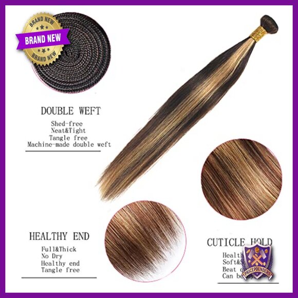 Brazilian Human Hair Extensions 3 Bundle Straight 50g Each main image 5